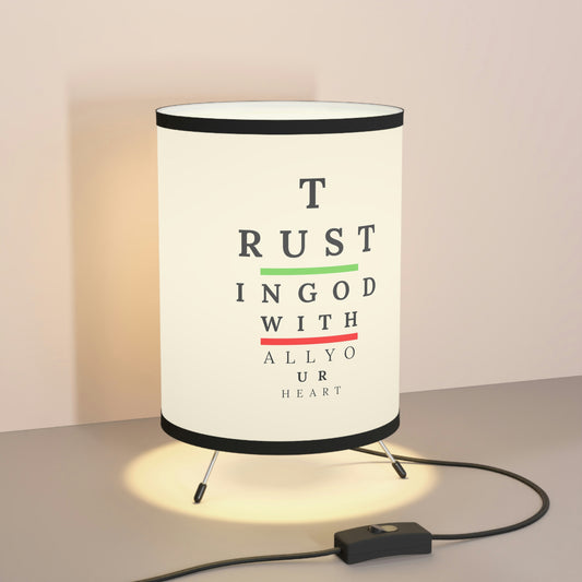 Trust In God Tripod Lamp with High-Res Printed Shade, US\CA plug